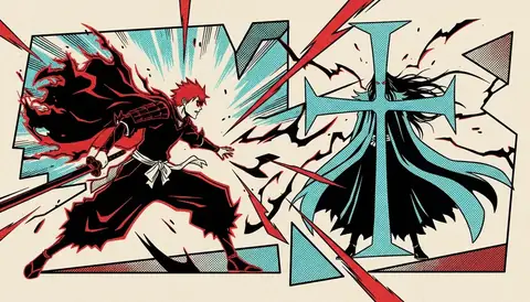 Yhwach and Ichigo facing off in the final arc of BLEACH Thousand-Year Blood War