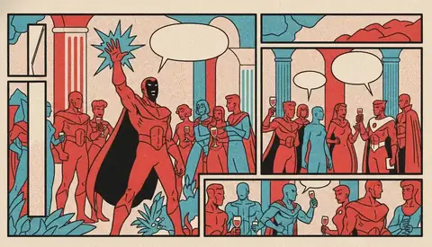 Interior art from X-Men The Hellfire Murder issue one showing mutants gathered at the Hellfire Gala in Sebastian Shaw's mansion