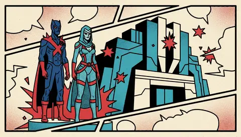 Nightcrawler and Mystique costume mannequins on display at D23 Expo 2026 for Avengers Doomsday